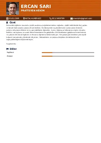 Pratisyen Hekim Cv Örnekleri cv indir